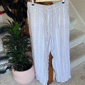 Charter Club Linen Luxury Cream Beachy Coastal Pants